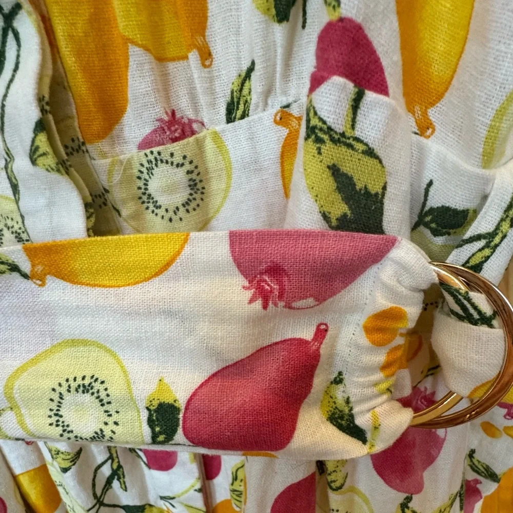 NWT-CYNTHIA ROWLEY LINEN BLEND FRUIT DRESS-sz 8 - Picture 8 of 11